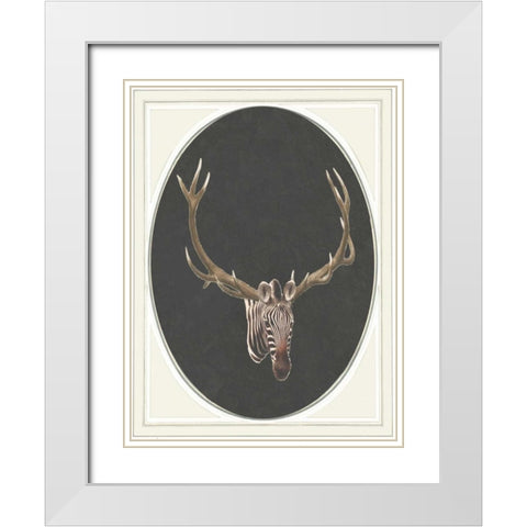 zebradeer I White Modern Wood Framed Art Print with Double Matting by Waltz, Anne
