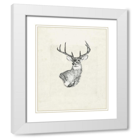 Deer wild I White Modern Wood Framed Art Print with Double Matting by Waltz, Anne