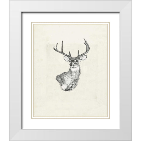 Deer wild I White Modern Wood Framed Art Print with Double Matting by Waltz, Anne