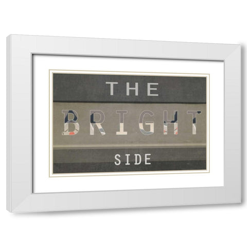 The bright side White Modern Wood Framed Art Print with Double Matting by Waltz, Anne