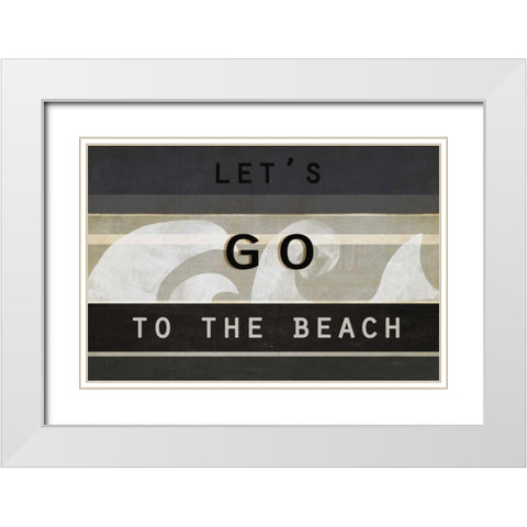 Lets go to the beach White Modern Wood Framed Art Print with Double Matting by Waltz, Anne