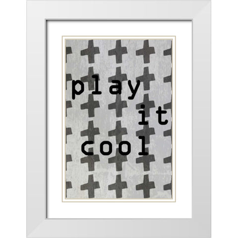 Play it cool White Modern Wood Framed Art Print with Double Matting by Waltz, Anne