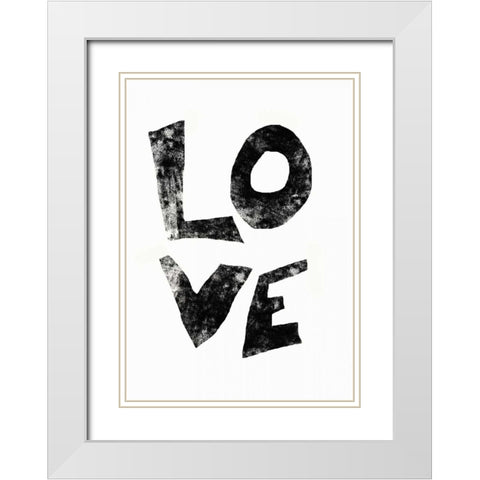 Love  White Modern Wood Framed Art Print with Double Matting by Waltz, Anne