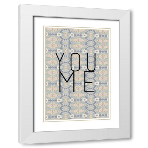 You me II White Modern Wood Framed Art Print with Double Matting by Waltz, Anne