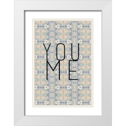 You me II White Modern Wood Framed Art Print with Double Matting by Waltz, Anne
