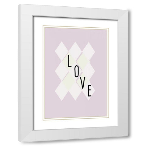 Love  White Modern Wood Framed Art Print with Double Matting by Waltz, Anne