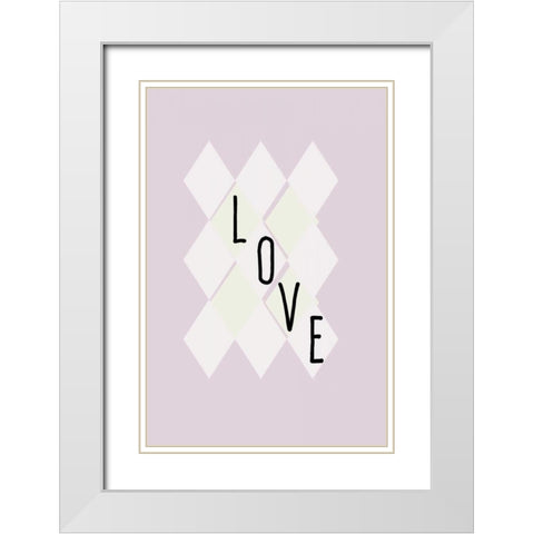 Love  White Modern Wood Framed Art Print with Double Matting by Waltz, Anne
