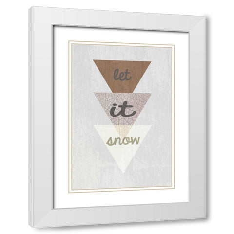 Let is snow White Modern Wood Framed Art Print with Double Matting by Waltz, Anne