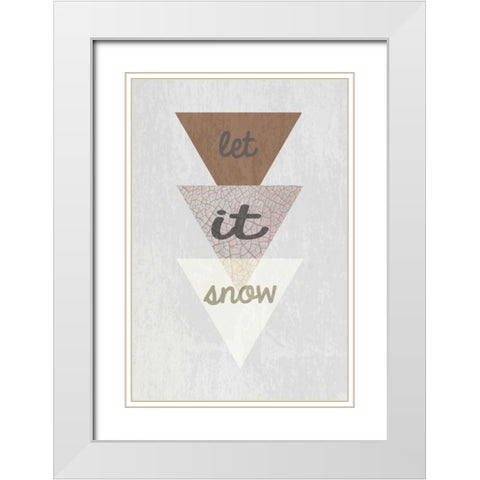 Let is snow White Modern Wood Framed Art Print with Double Matting by Waltz, Anne