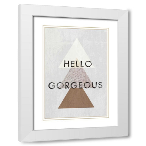 Hello gorgeous II White Modern Wood Framed Art Print with Double Matting by Waltz, Anne
