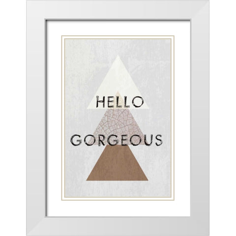 Hello gorgeous II White Modern Wood Framed Art Print with Double Matting by Waltz, Anne