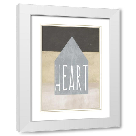 Home heart White Modern Wood Framed Art Print with Double Matting by Waltz, Anne