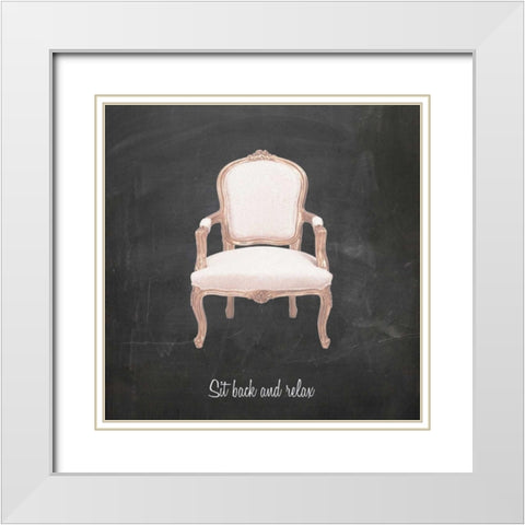 Sit back and relax White Modern Wood Framed Art Print with Double Matting by Waltz, Anne