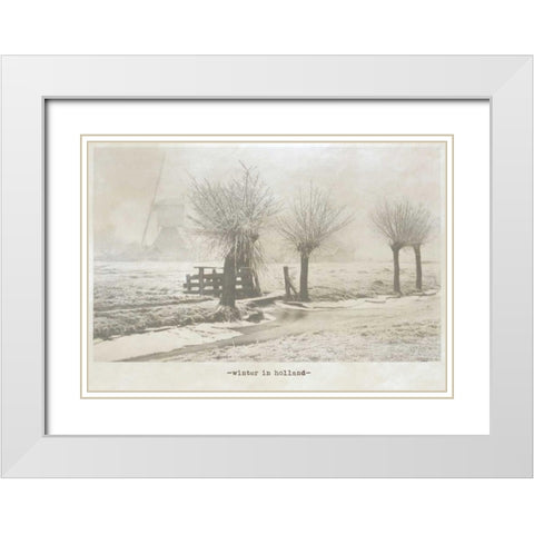 Winter time White Modern Wood Framed Art Print with Double Matting by Waltz, Anne