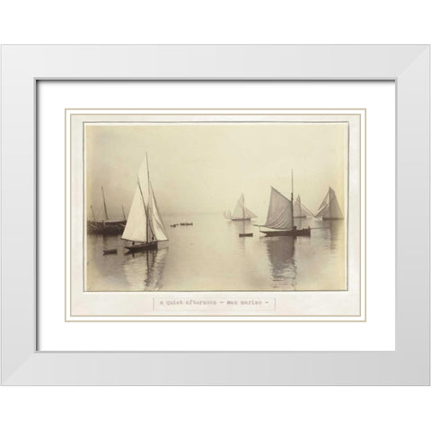 San Marino  White Modern Wood Framed Art Print with Double Matting by Waltz, Anne