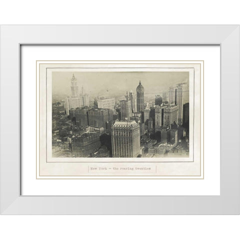 New York 1920 White Modern Wood Framed Art Print with Double Matting by Waltz, Anne