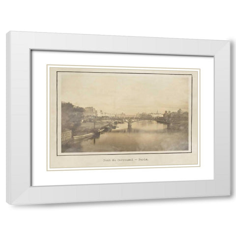 Pont du carrousel Paris White Modern Wood Framed Art Print with Double Matting by Waltz, Anne