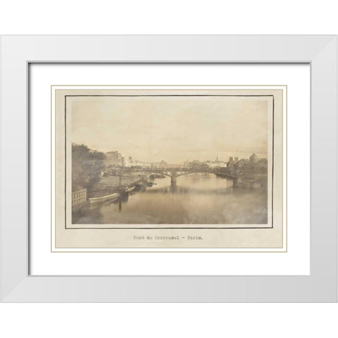 Pont du carrousel Paris White Modern Wood Framed Art Print with Double Matting by Waltz, Anne
