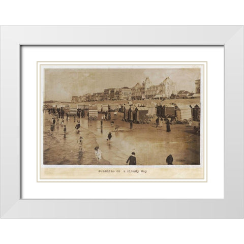 Beach classico White Modern Wood Framed Art Print with Double Matting by Waltz, Anne