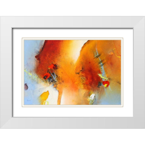 Spuren in die Zukunft White Modern Wood Framed Art Print with Double Matting by Hansl, Alfred