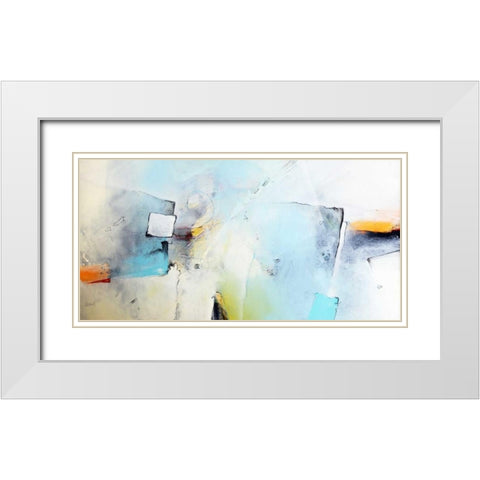 Wenn das Eis bricht White Modern Wood Framed Art Print with Double Matting by Hansl, Alfred