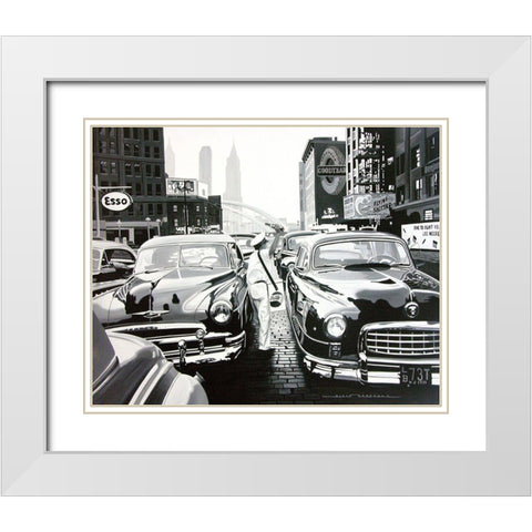 Vendeur de Pepsiâ€¦ White Modern Wood Framed Art Print with Double Matting by Bertrand, Alain