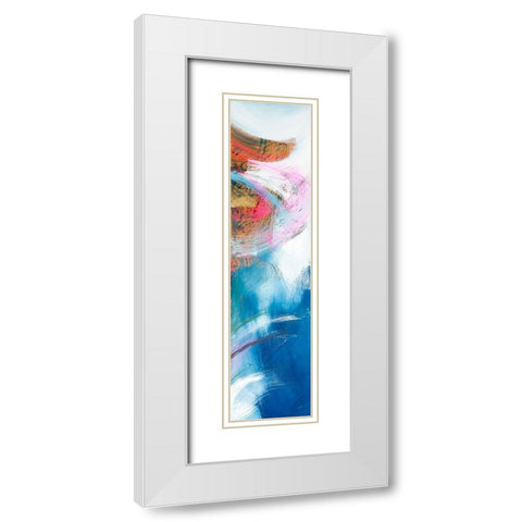Abstraction with pink V White Modern Wood Framed Art Print with Double Matting by Silberhorn-Piller, Andrea