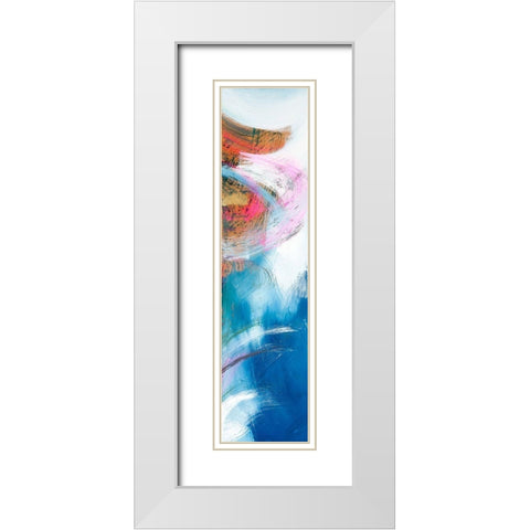Abstraction with pink V White Modern Wood Framed Art Print with Double Matting by Silberhorn-Piller, Andrea