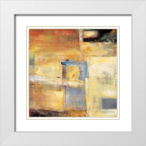 Colorfield I White Modern Wood Framed Art Print with Double Matting by Danckaert, Bea