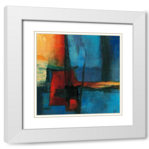Abstract Night White Modern Wood Framed Art Print with Double Matting by Danckaert, Bea