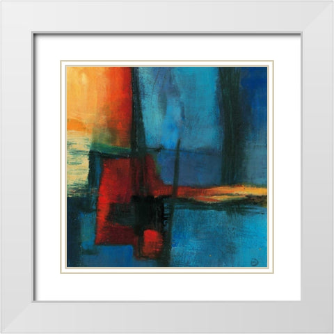 Abstract Night White Modern Wood Framed Art Print with Double Matting by Danckaert, Bea