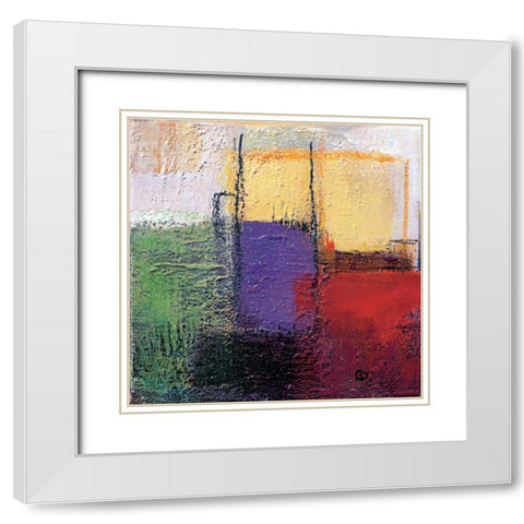Violet Static III White Modern Wood Framed Art Print with Double Matting by Danckaert, Bea