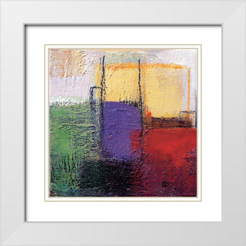 Violet Static III White Modern Wood Framed Art Print with Double Matting by Danckaert, Bea