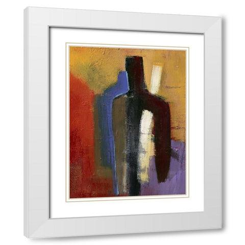 Big brown little blue White Modern Wood Framed Art Print with Double Matting by Danckaert, Bea