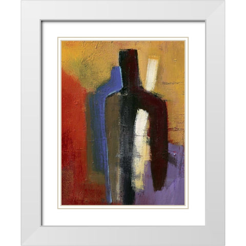 Big brown little blue White Modern Wood Framed Art Print with Double Matting by Danckaert, Bea