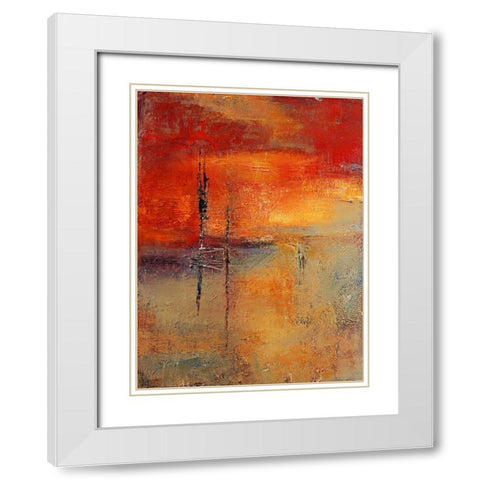 In the distance White Modern Wood Framed Art Print with Double Matting by Danckaert, Bea