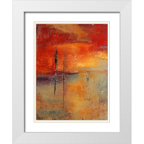In the distance White Modern Wood Framed Art Print with Double Matting by Danckaert, Bea