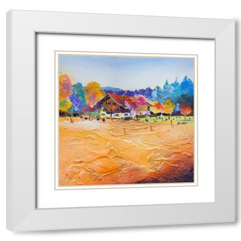 Rottal II White Modern Wood Framed Art Print with Double Matting by Gerner, Bernhard