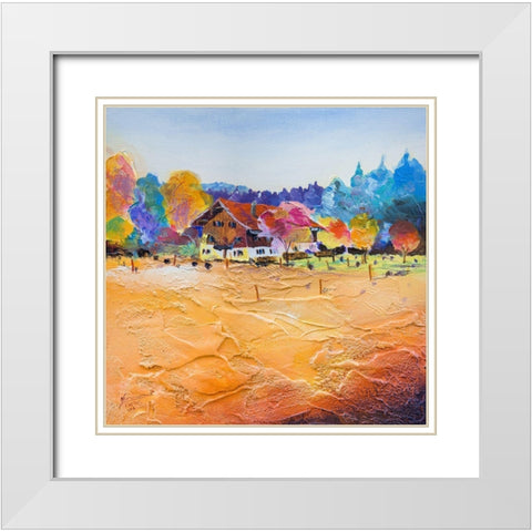 Rottal II White Modern Wood Framed Art Print with Double Matting by Gerner, Bernhard