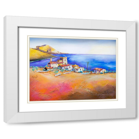 Sizilien White Modern Wood Framed Art Print with Double Matting by Gerner, Bernhard