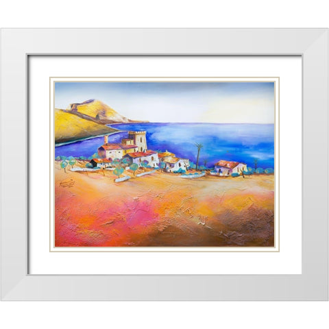 Sizilien White Modern Wood Framed Art Print with Double Matting by Gerner, Bernhard