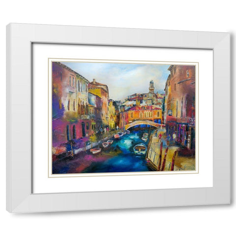Venedig White Modern Wood Framed Art Print with Double Matting by Gerner, Bernhard