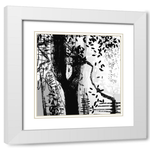 Black and White I White Modern Wood Framed Art Print with Double Matting by Busch, Birgit