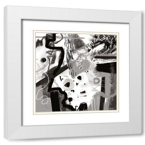 Black and White II White Modern Wood Framed Art Print with Double Matting by Busch, Birgit
