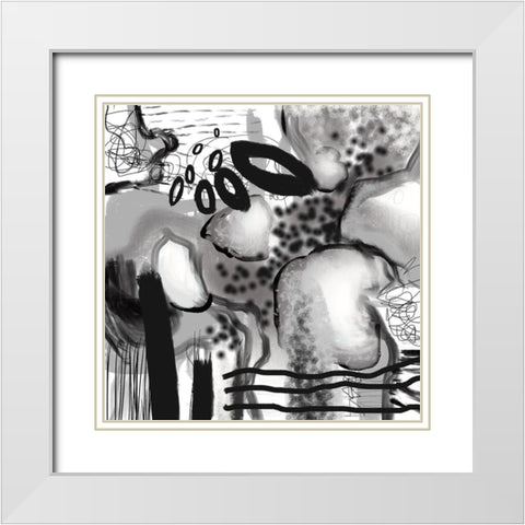 Black and White III White Modern Wood Framed Art Print with Double Matting by Busch, Birgit