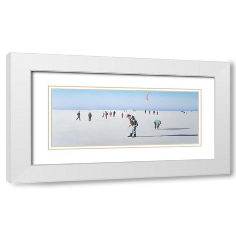 Wintersonntag am Strand White Modern Wood Framed Art Print with Double Matting by Kock, Bernhard