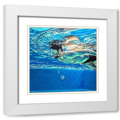 Floating No.04 White Modern Wood Framed Art Print with Double Matting by Pruchnow, Brigitte Yoshiko