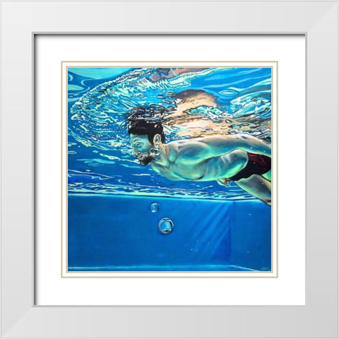 Floating No.04 White Modern Wood Framed Art Print with Double Matting by Pruchnow, Brigitte Yoshiko