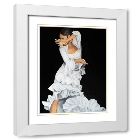 Eleganter Schwung White Modern Wood Framed Art Print with Double Matting by Alonso, Carolina