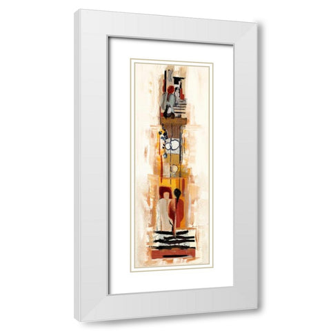 Begegnungen I White Modern Wood Framed Art Print with Double Matting by Bonciani, Celina